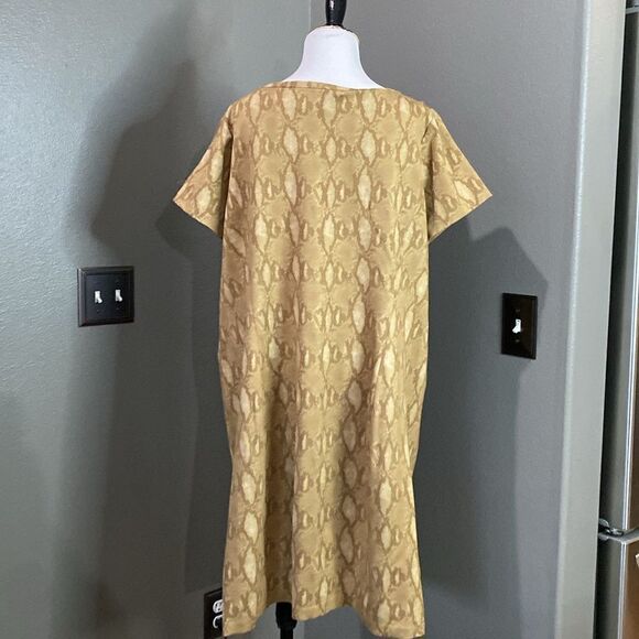 RALPH LAUREN SNAKE PRINT DRESS Tan - Picture 5 of 8